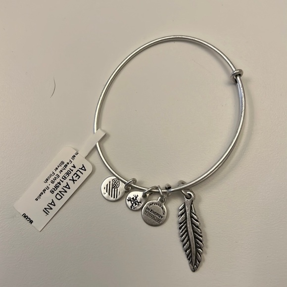 Alex and Ani Jewelry - Alex and Ani feather charm bracelet NWT with original gift box.
